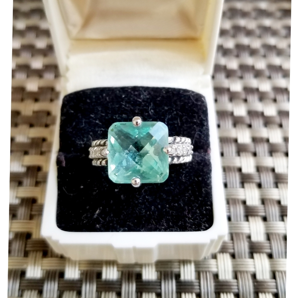 Lia Sophia ring $120 Retail NEW! blue aquamarine stone ring Sz 7, PRICE REDUCED! - Picture 10 of 11